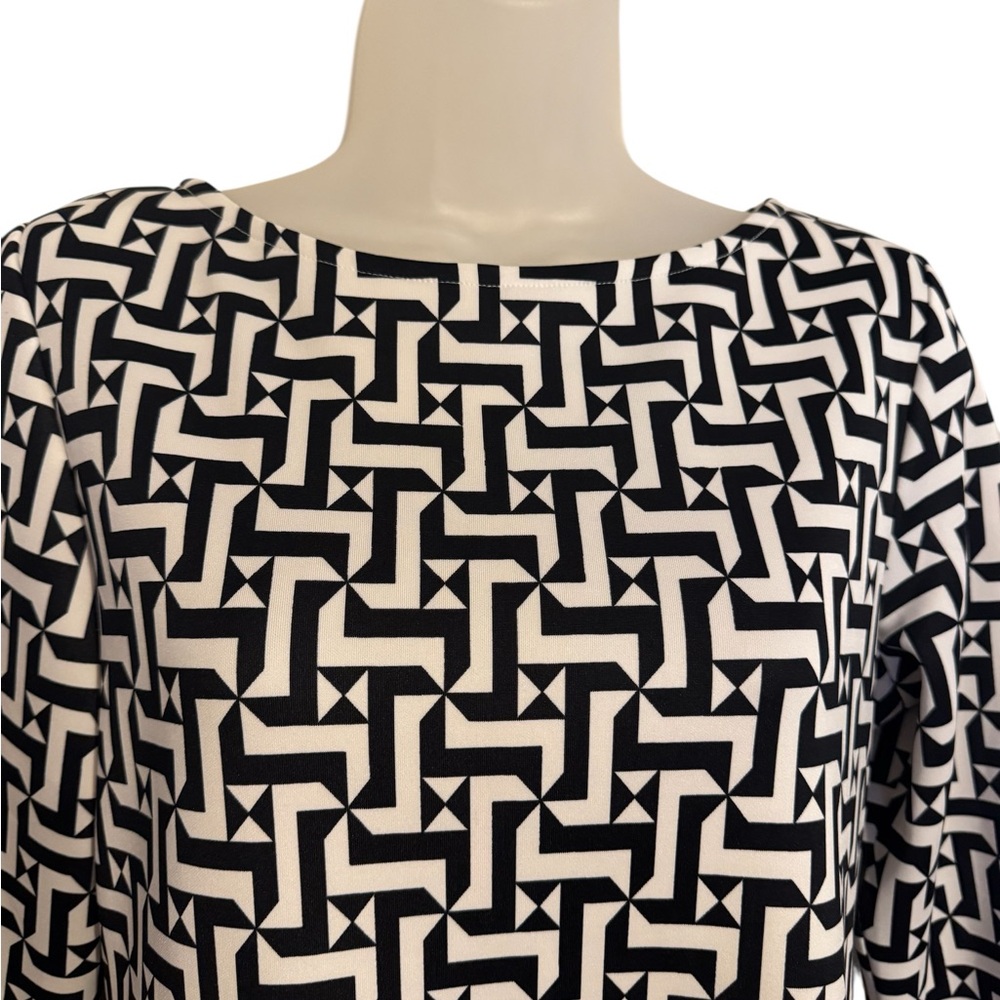 NWT Tiana B. Black/White Patterned Perfect for FALL/OFFICE Dress   SIZE: 8   #CL - Picture 2 of 9